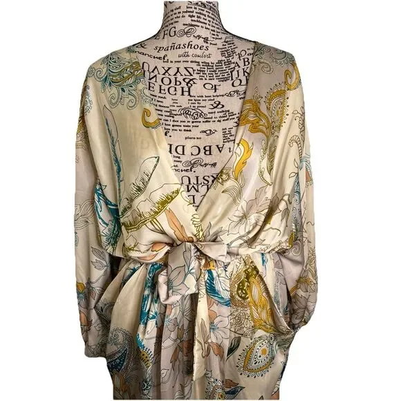 🦋 Elegant Multicolor Women's Faux wrap dress🩵💫It’s gorgeous . Fits like a. S/M - Picture 2 of 3